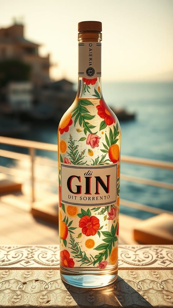 Gin di Sorrento: 1930s Floral Art Deco Bottle