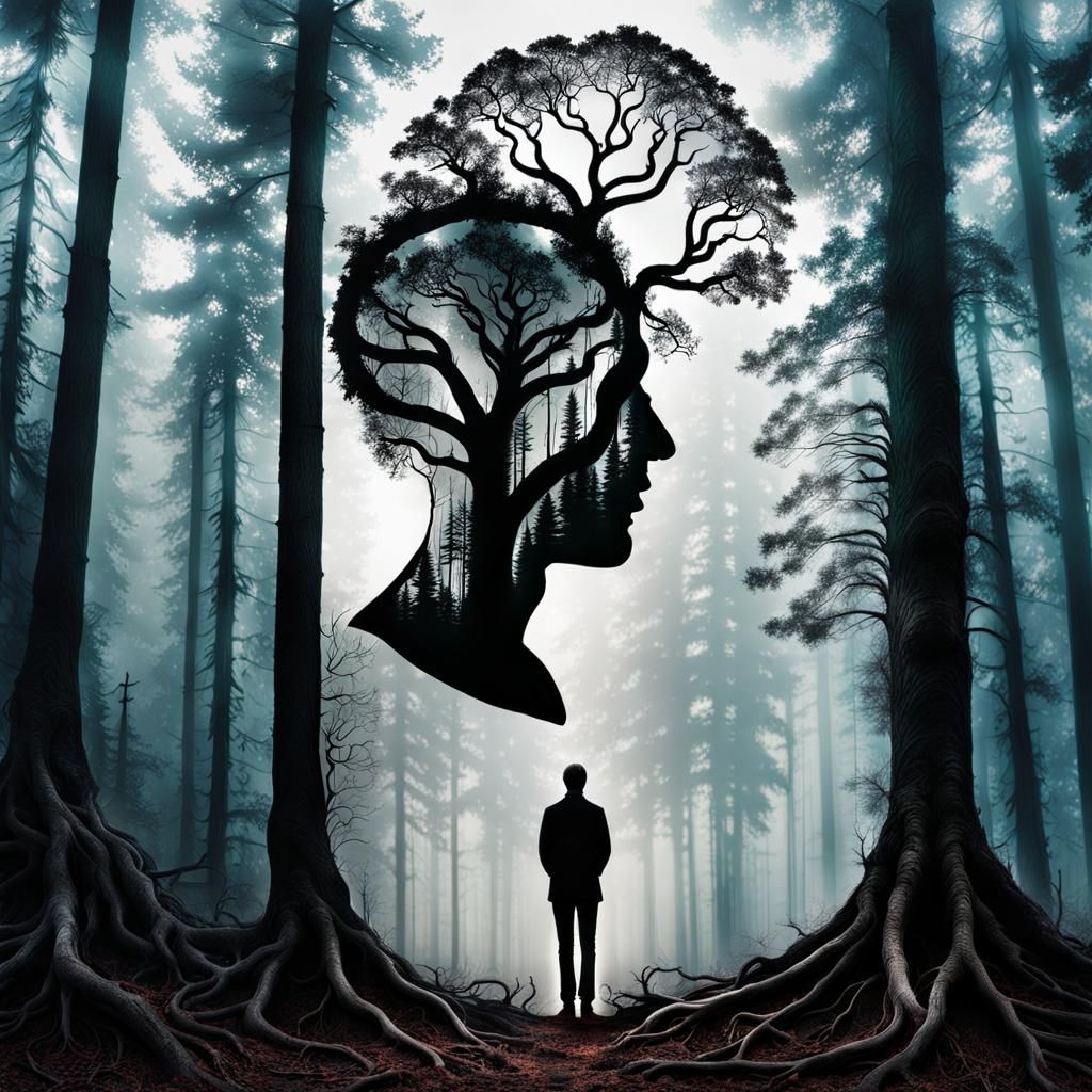 Heart of the Forest: Double Exposure Art