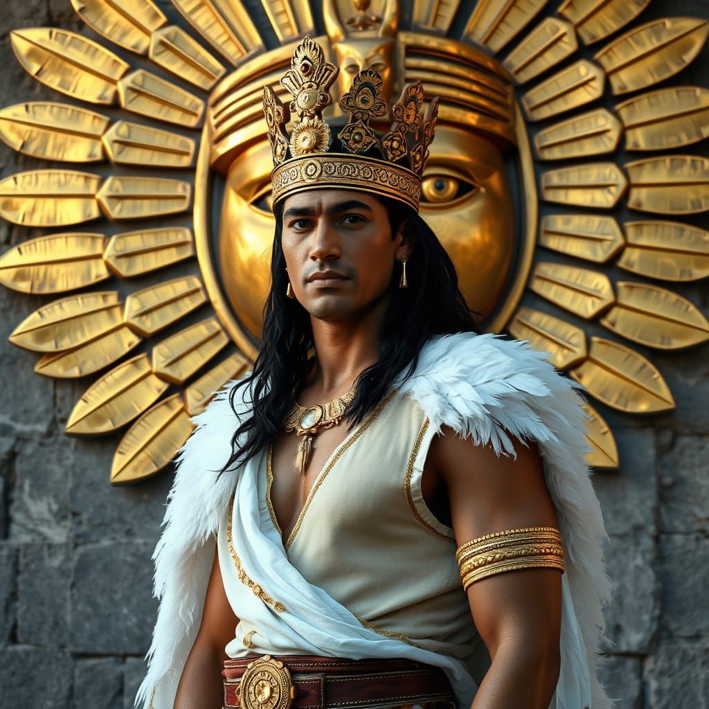 Regal Inca Prince in Ancient Gold Ornamentation