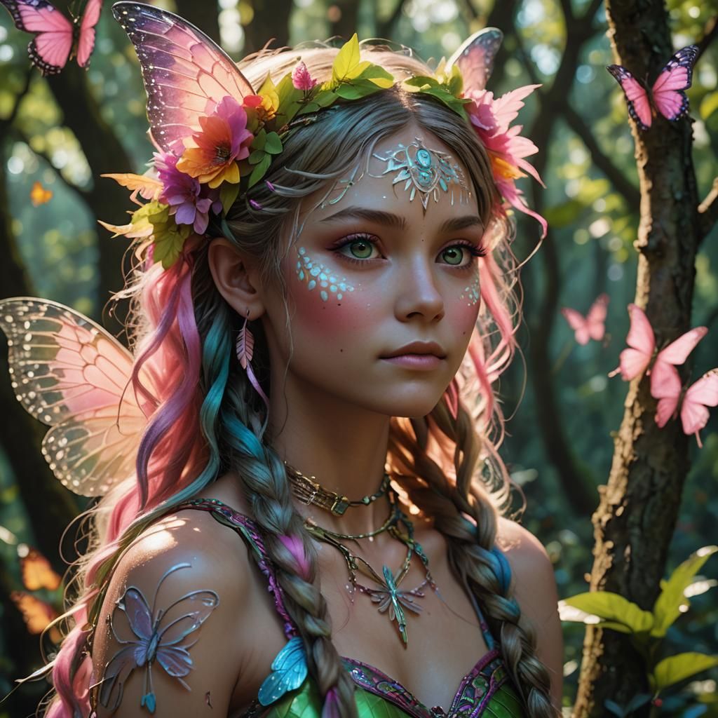 Illuminated Fairy in Magical Forest: Cinematic Film Still