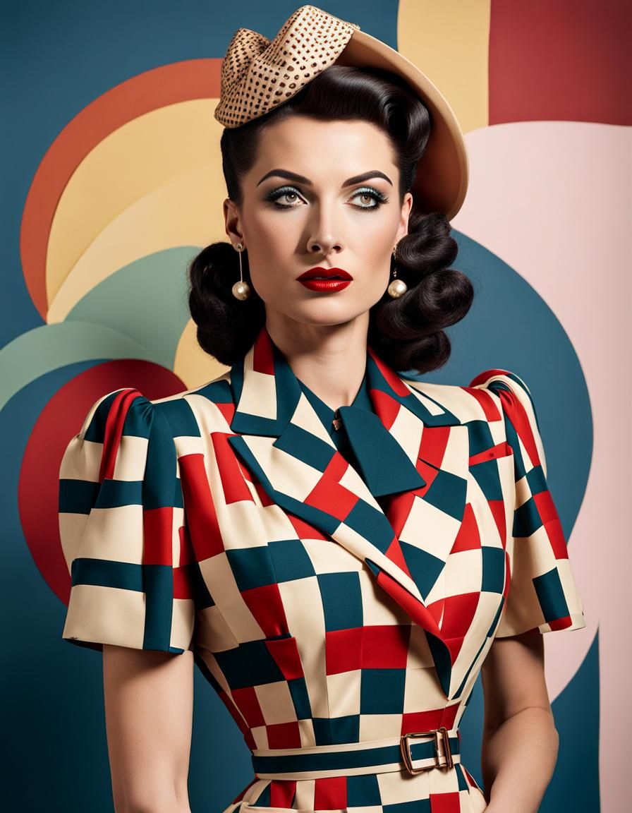 1940s Retro Fashion Model Portrait