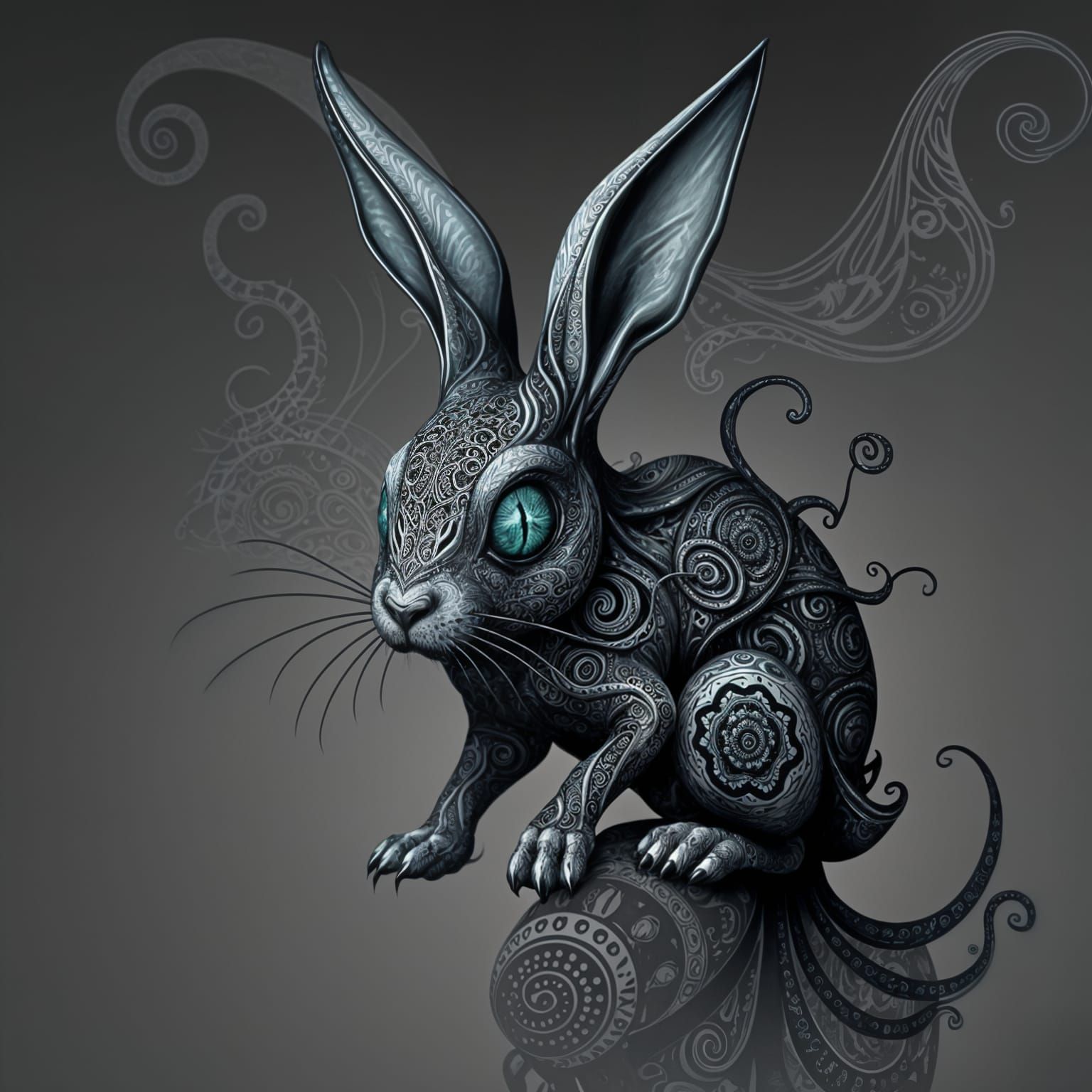 Eldritch Rabbit in Lovecraftian Horror Style