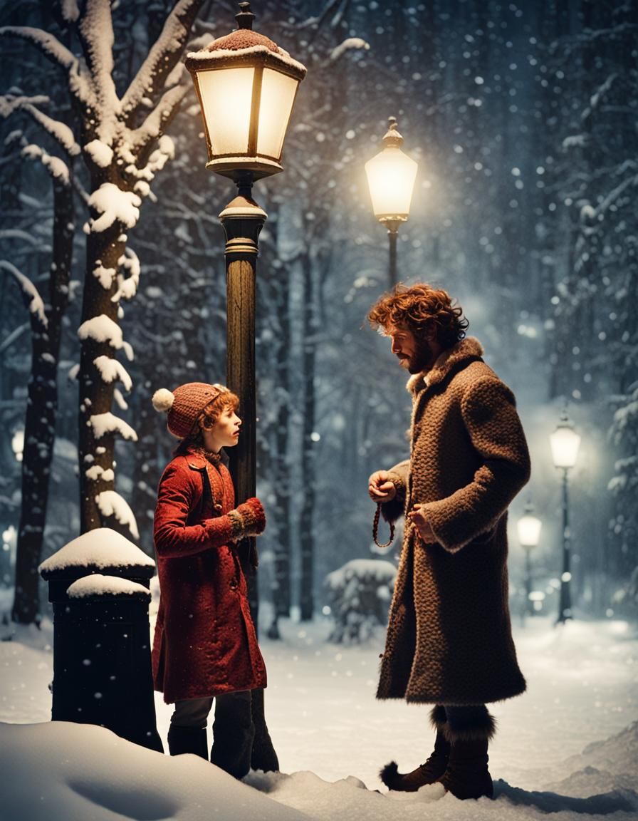 Crochet Mr Tumnus and Lucy in Snowy Narnia