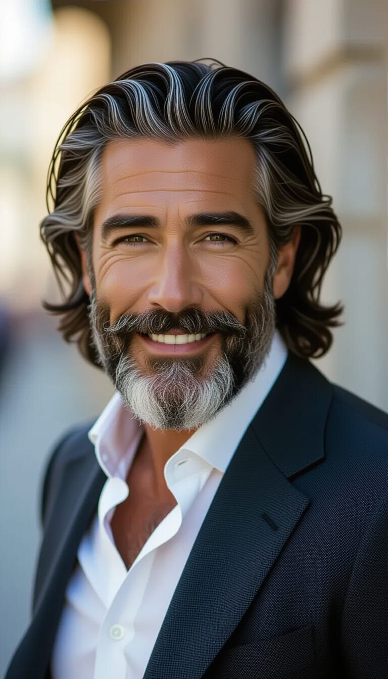 Striking Portrait of a Handsome Man in Street Style