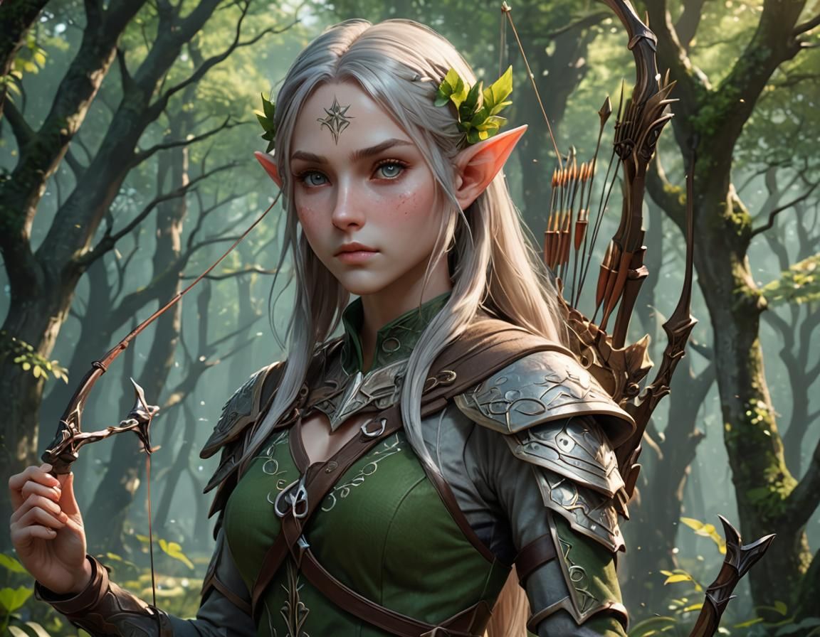 Anime Style Elf Archer Concept Art