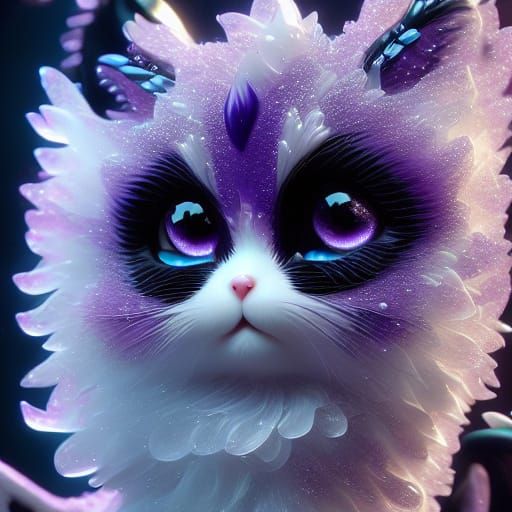 Vibrant Glossy Purple Lips with Floral Adornments