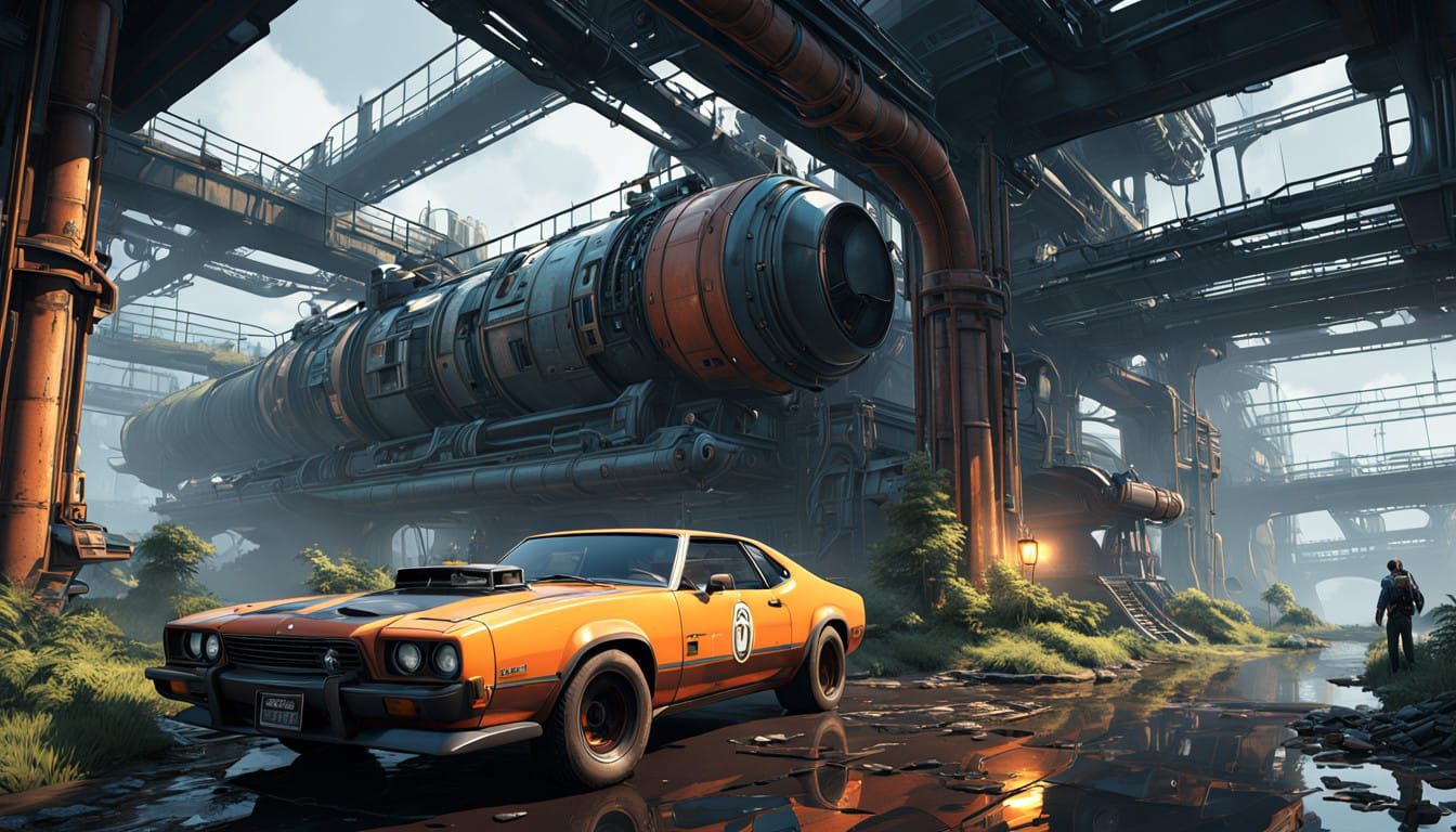 Ethereal Industrial Metropolis Unveiled in 8K Resolution