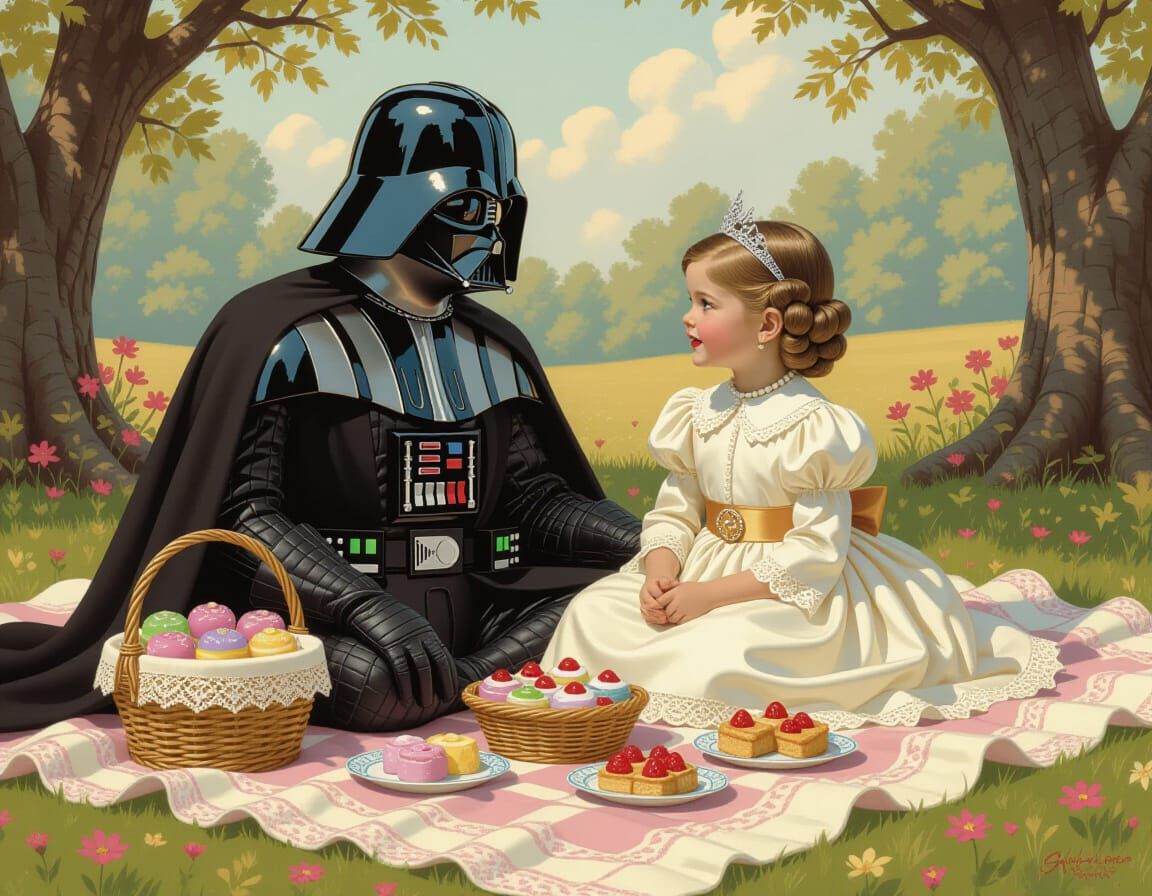 Darth Vader and Princess Leia's Whimsical Picnic