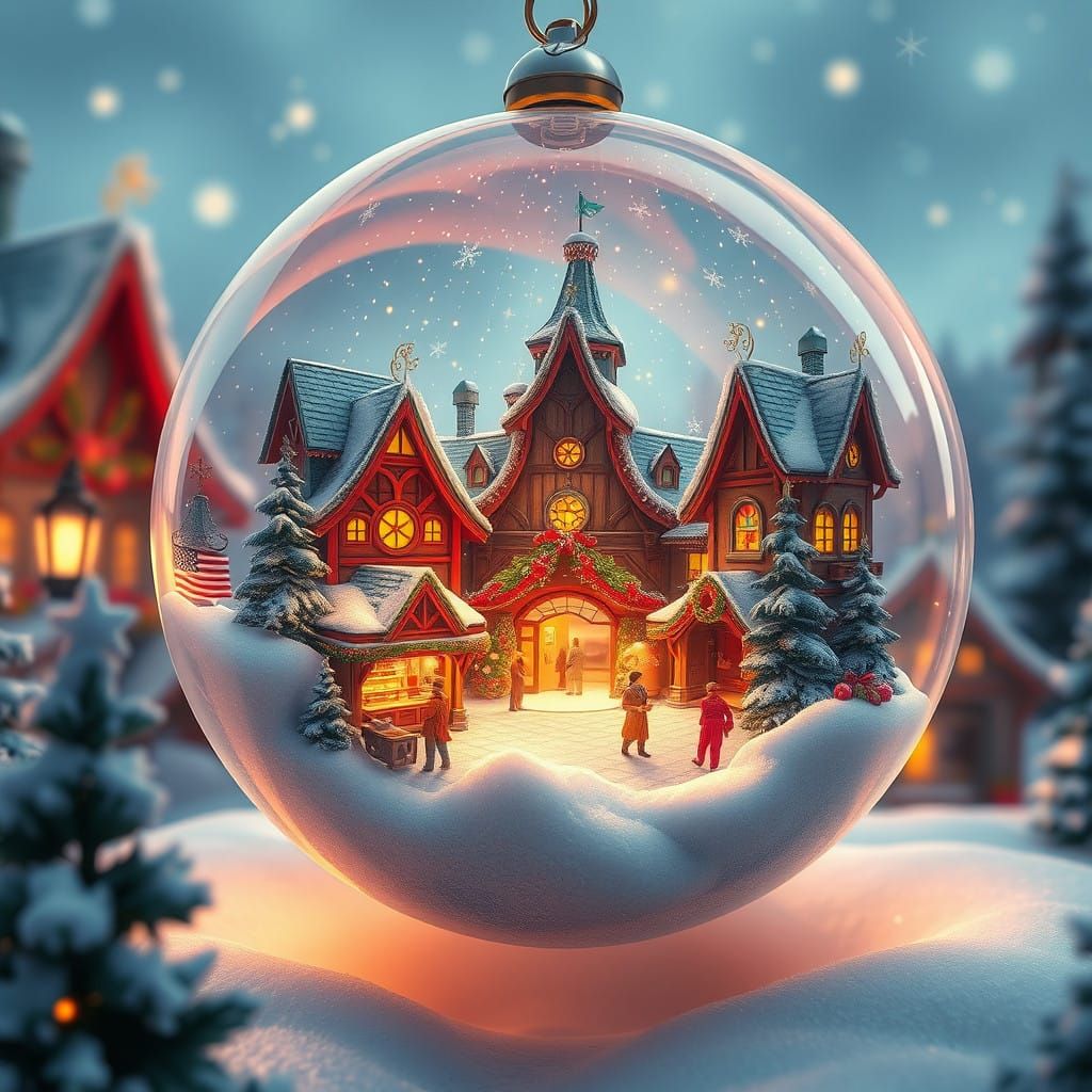 Whimsical Winter Wonderland Inside a Snowball