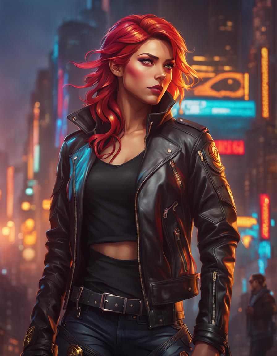 Cyberpunk Sunset Shimmer Portrait in 8k Resolution