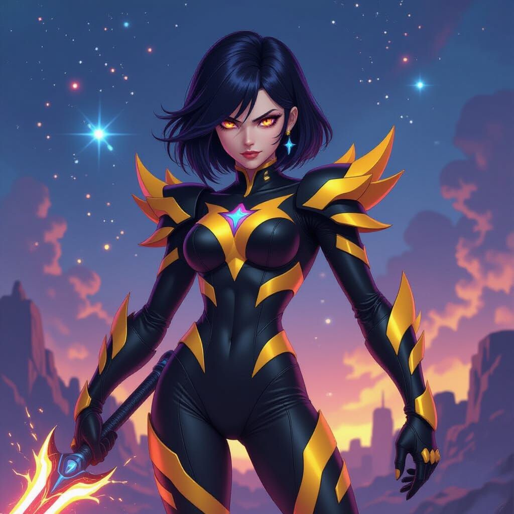 Female Mega Man Zero in Star Guardian Venom Attire