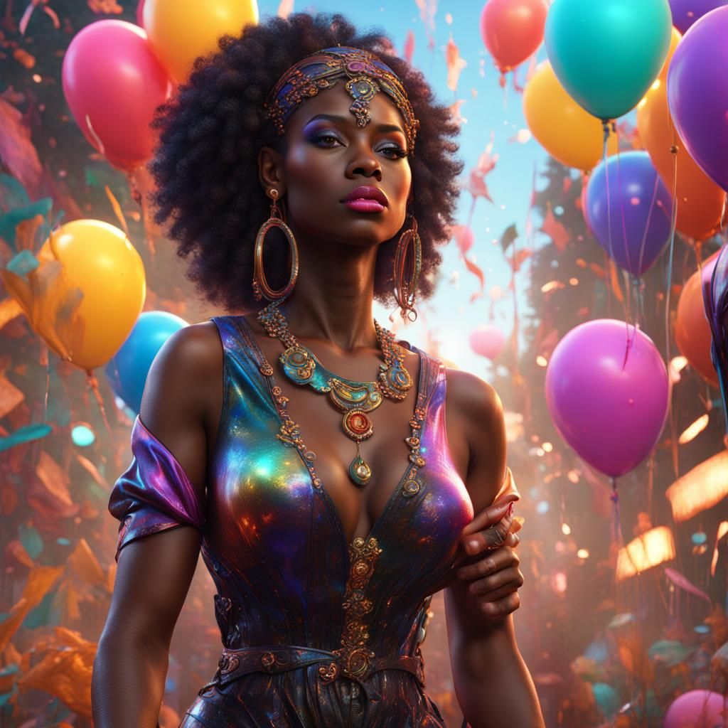 Vibrant Birthday Portrait of a Black Woman