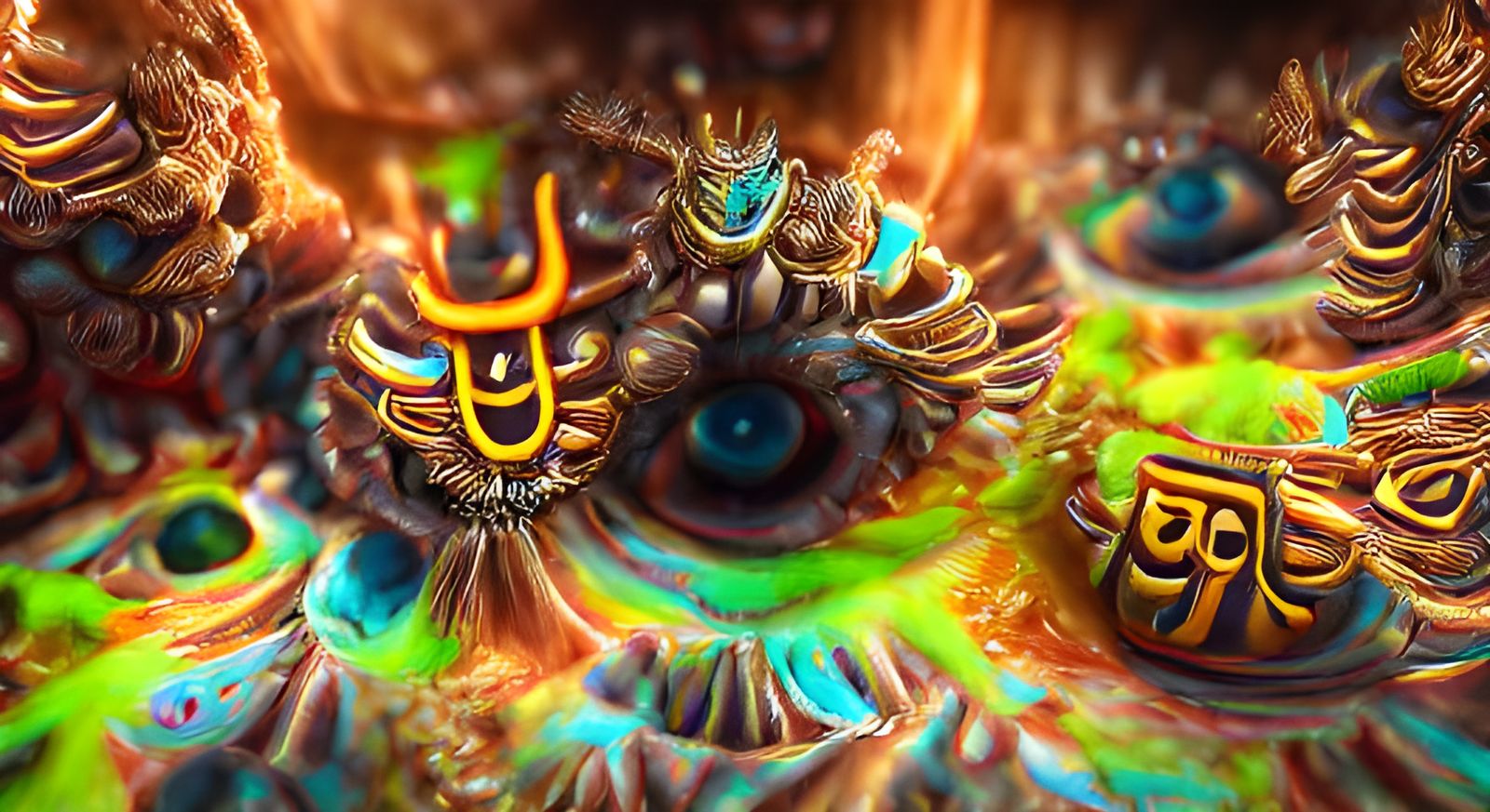 Shiva's Third Eye in Shambala Fractal Painting