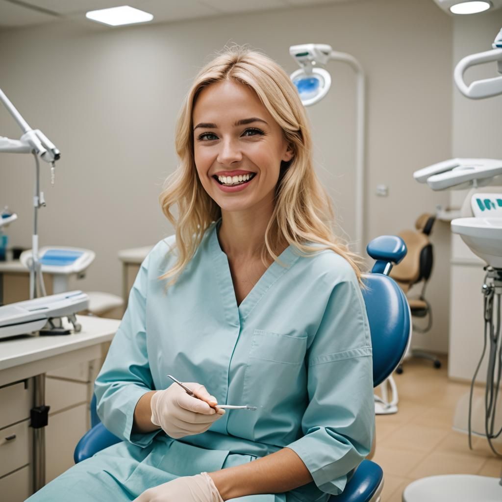Blond Woman at the Dentist