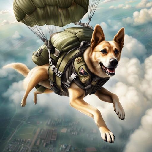 K9 Dog skydiving