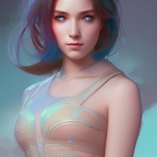 Beautiful Woman as Squirtle Portrait in Artgerm Style