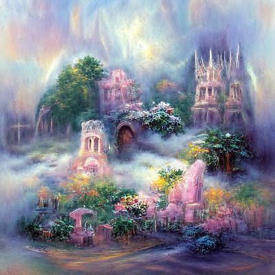 Ethereal Fairy Kingdom Ruins in Fantasy Style
