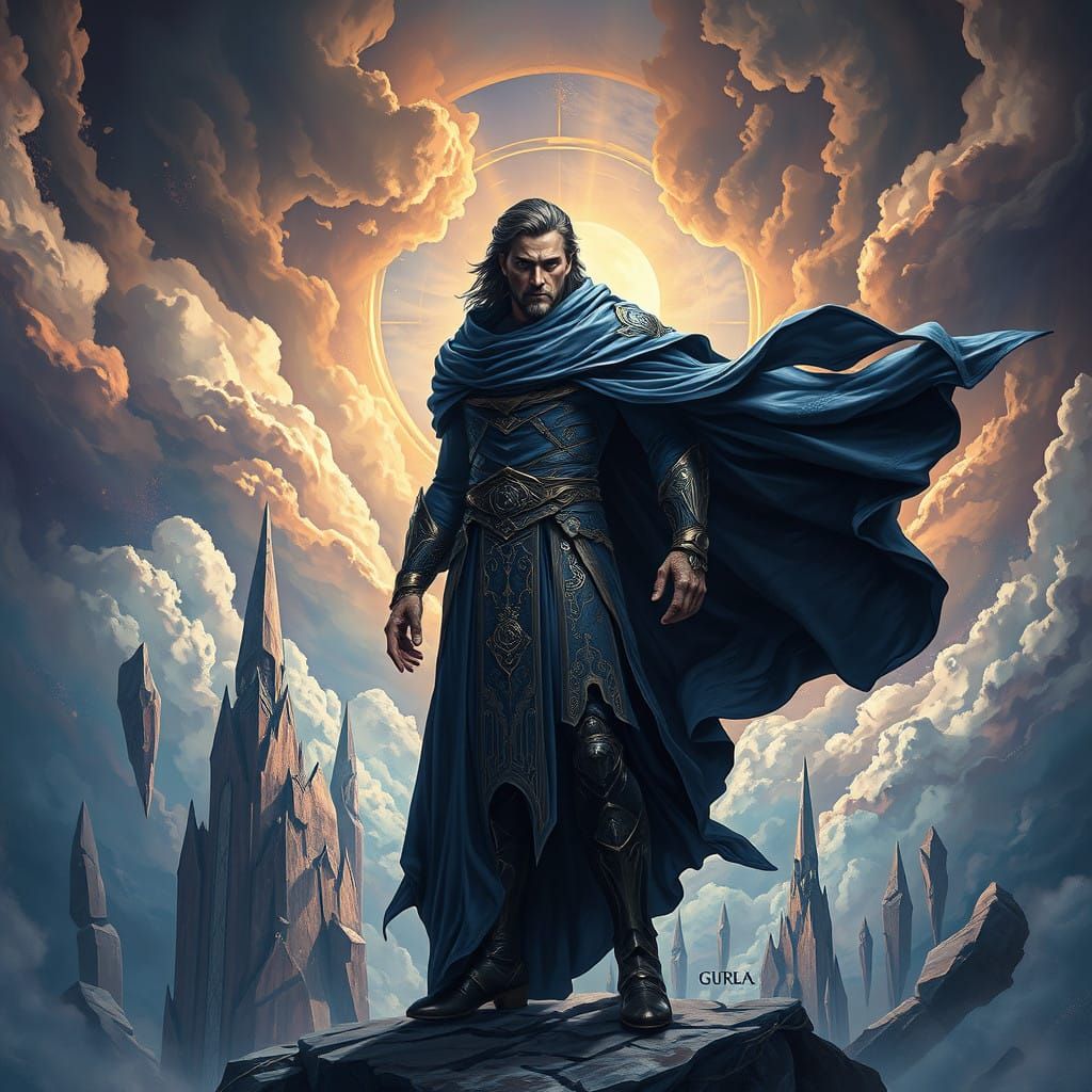 Regal Sigma Male in Iridescent Dreamscape