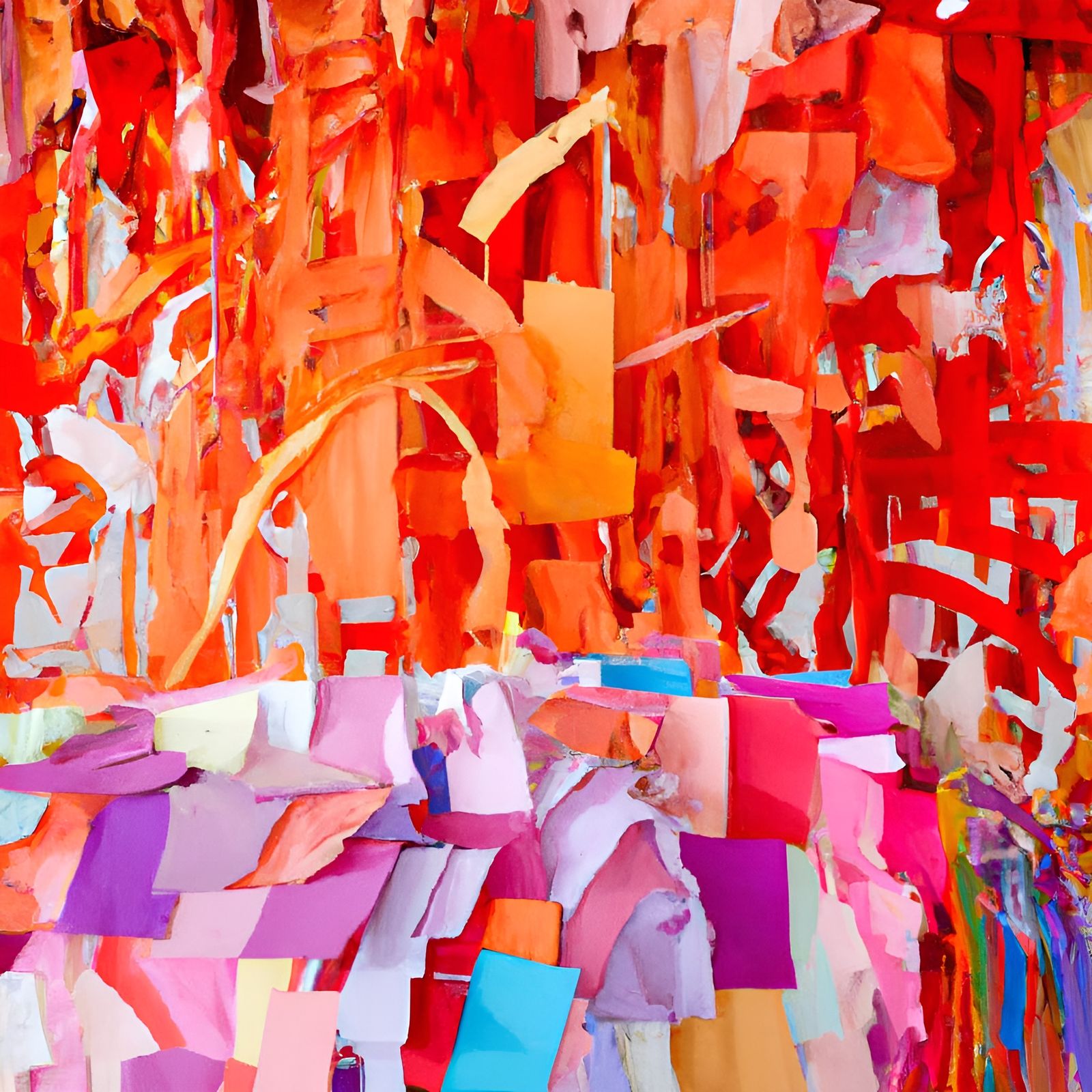 Monumental Paper Art Installation with Vivid Colors