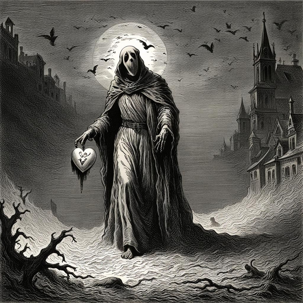 Valentine Ghost in Gothic Horror Style