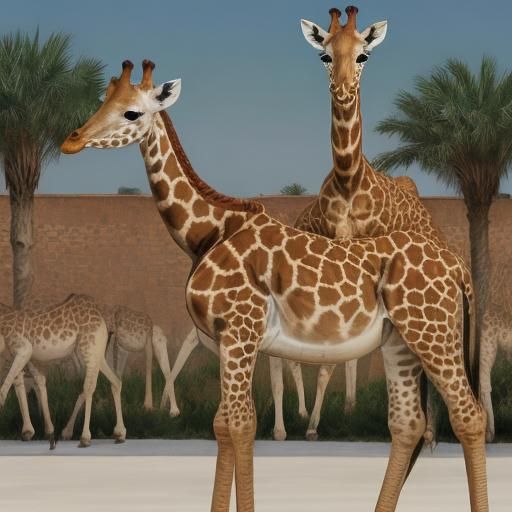 Giraffe in a Dutch Masters-Inspired Scene with Brown Sugar