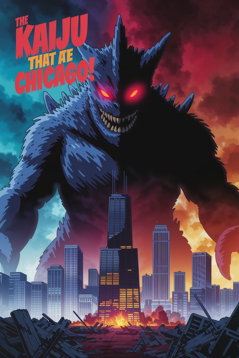 Colossal Kaiju Menaces Chicago in Anime-Style Apocalypse