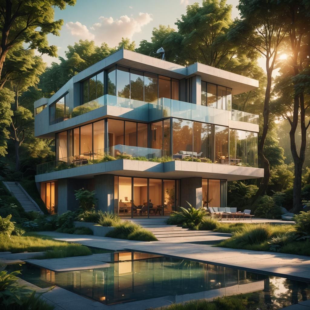 Modern Prague Villa: Glass, Silicon, and Cement in Sci-Fi St...