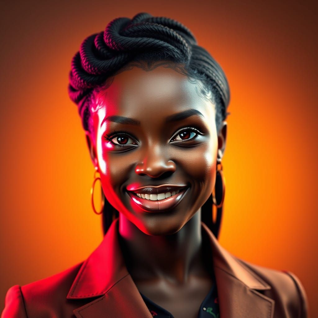 Stunning Art Nouveau-Inspired Portrait of a Young Black Woma...