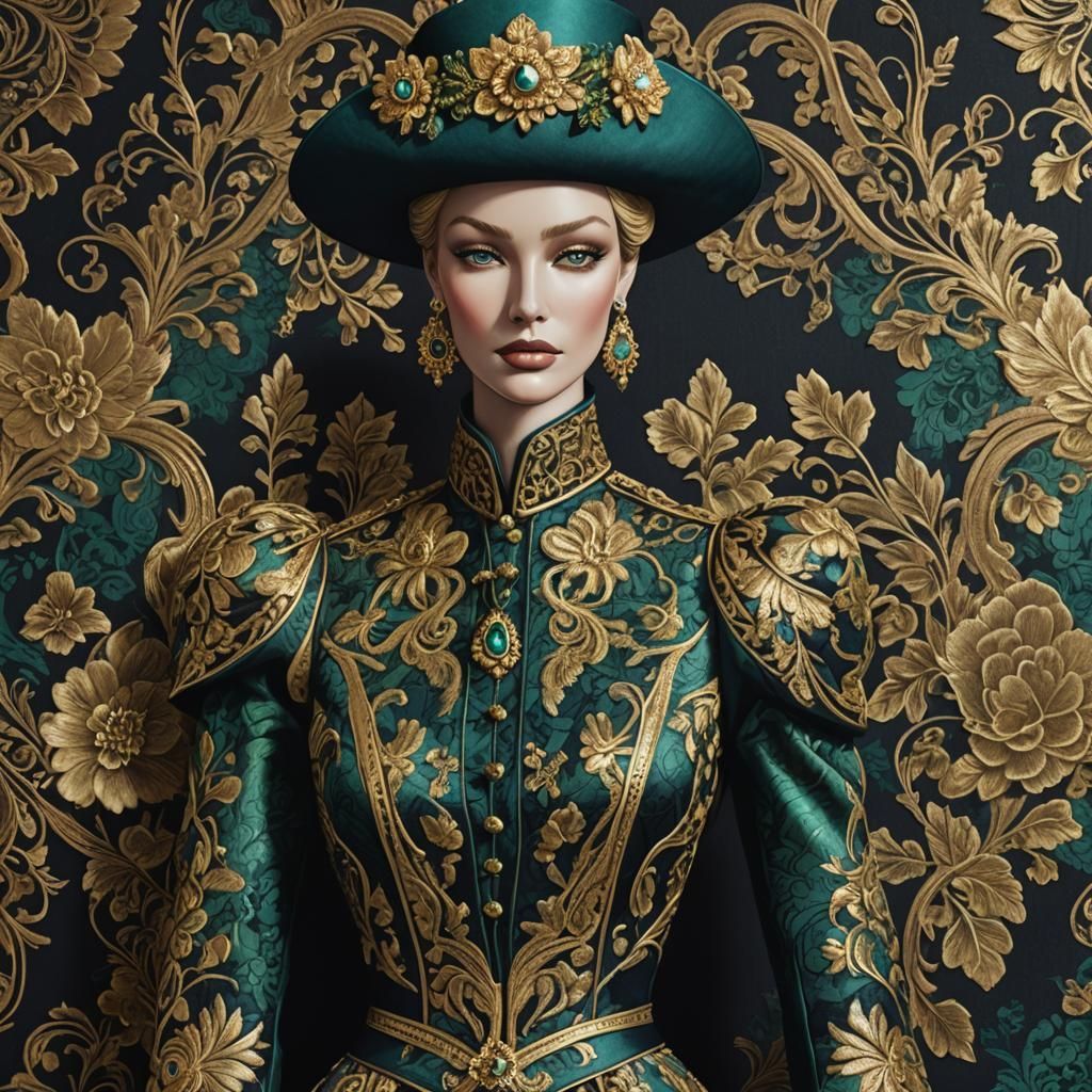 Old Money Fashion on Mannequin, Matte Painting