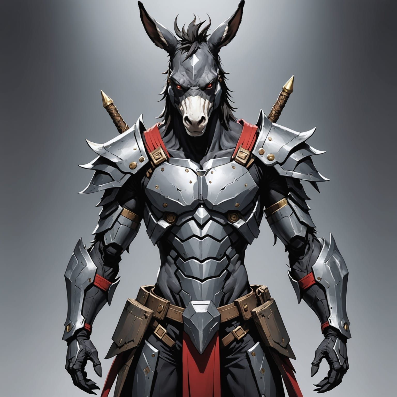 Surreal Donkey Villain in Japanese Manga Style