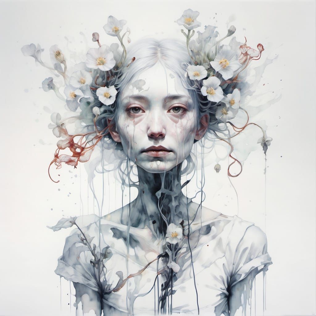 Mysterious White Flower Blooms in the Forest