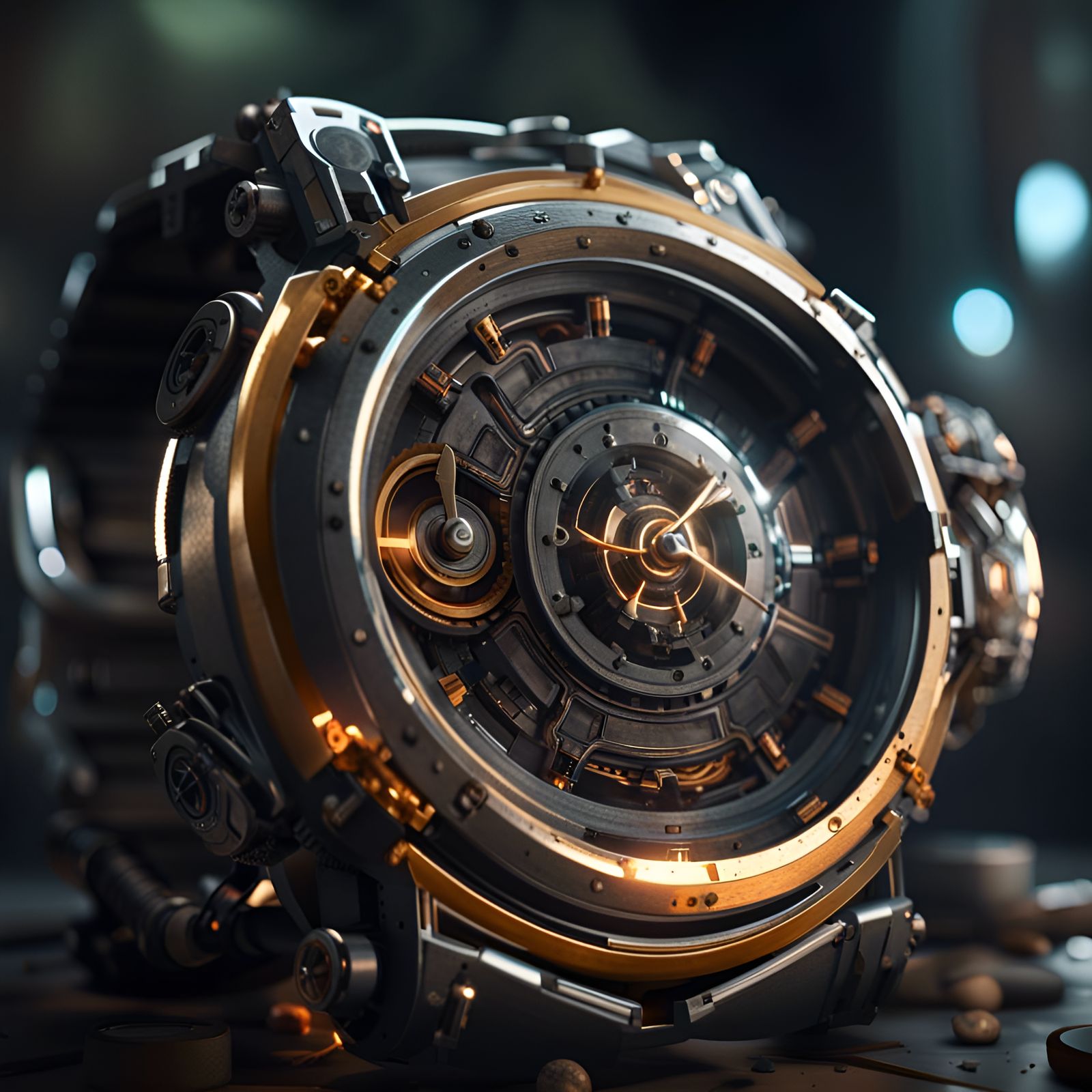 Self-Repairing Watch in 3D Game Cinematic Style