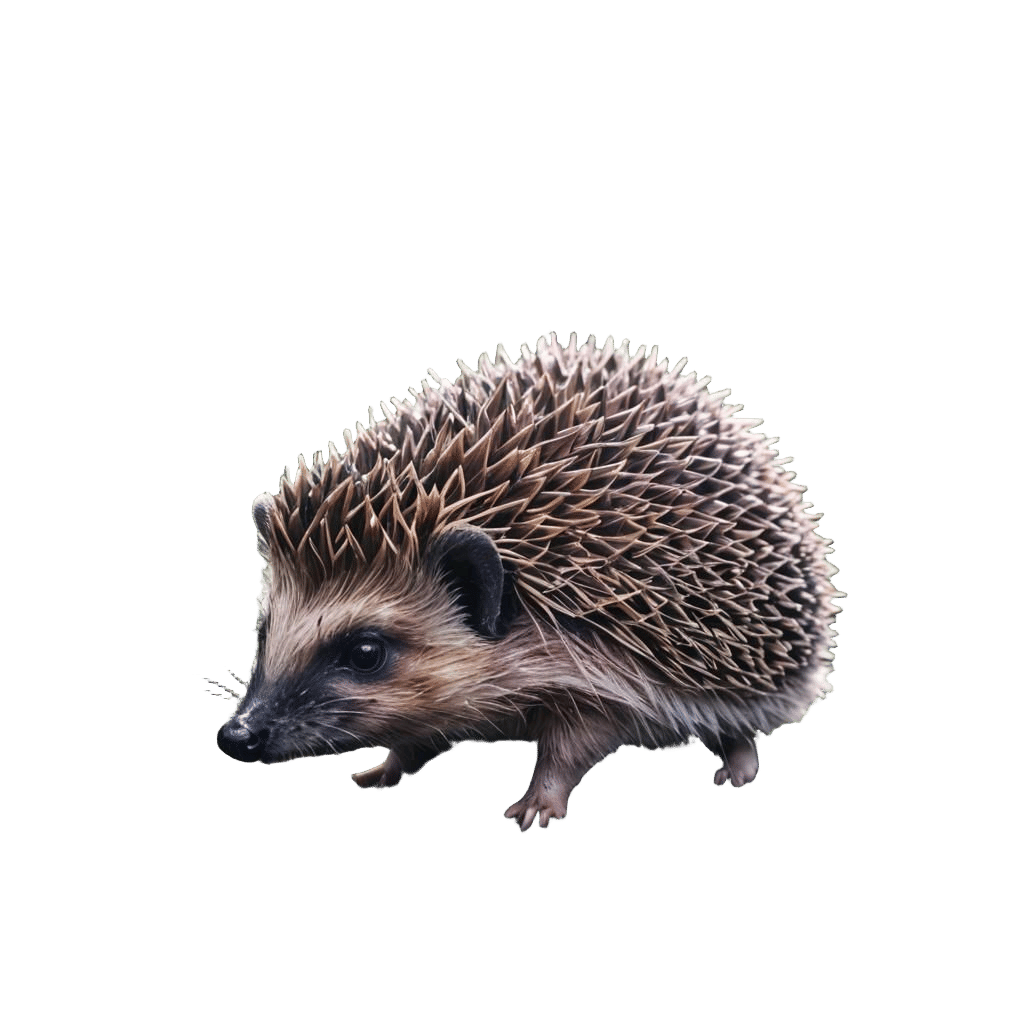 Hedgehog in Rainy Field: Synthwave Neon Art