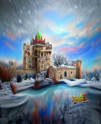 Exotic Winter Castle in Detailed 3D Render