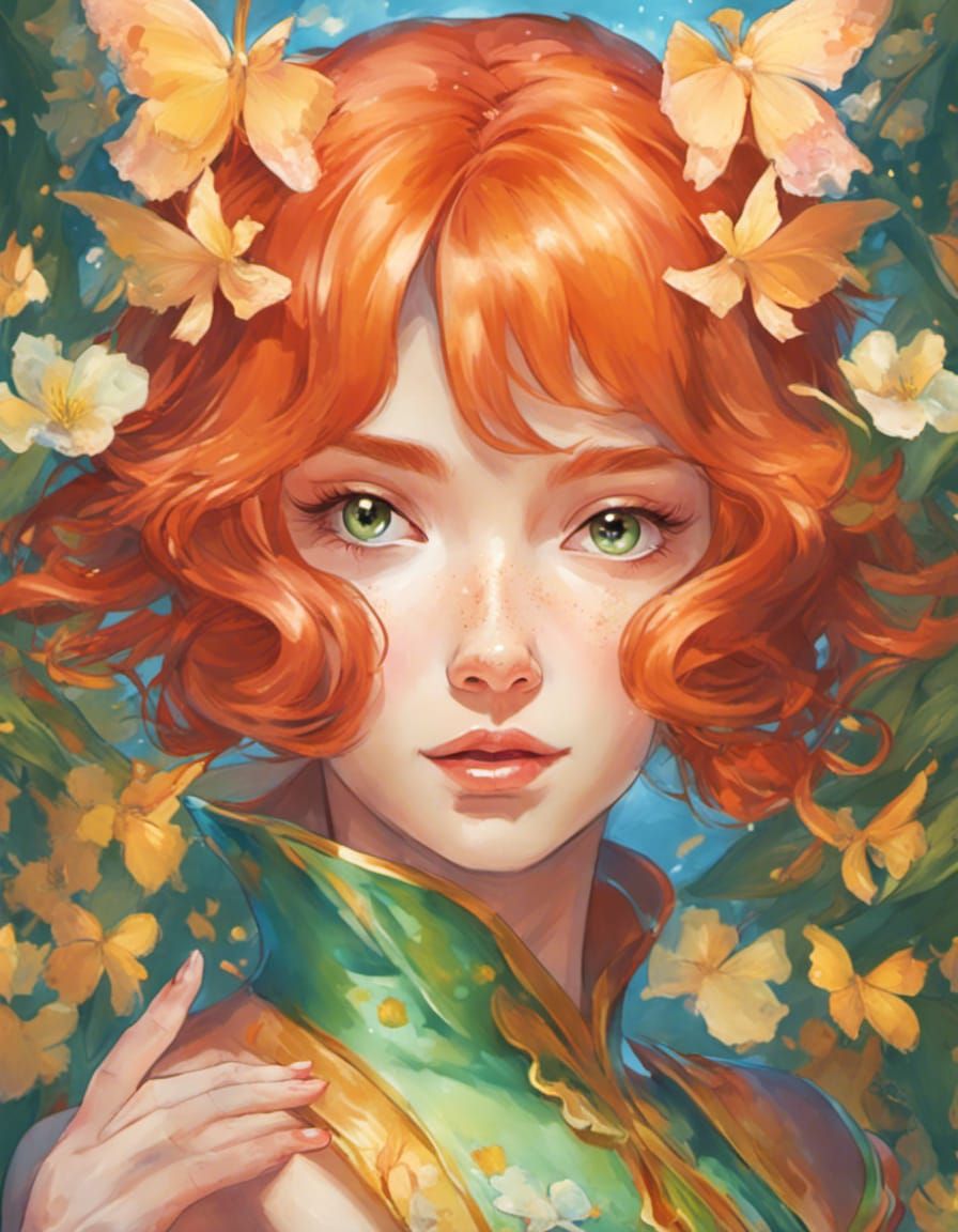 Cosplayer Portrait in Art Nouveau Style