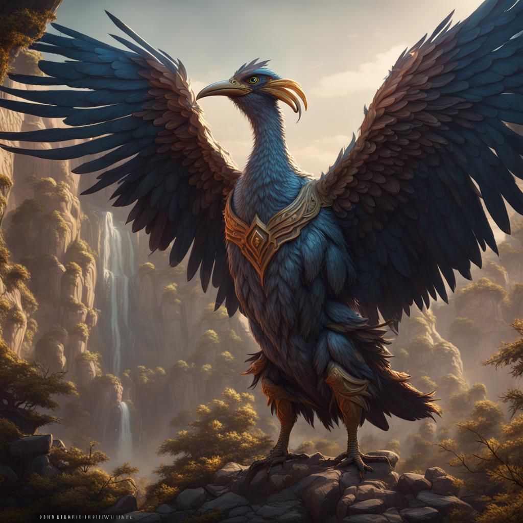 Zoz the Giant Bird of Legend: Detailed Matte Painting