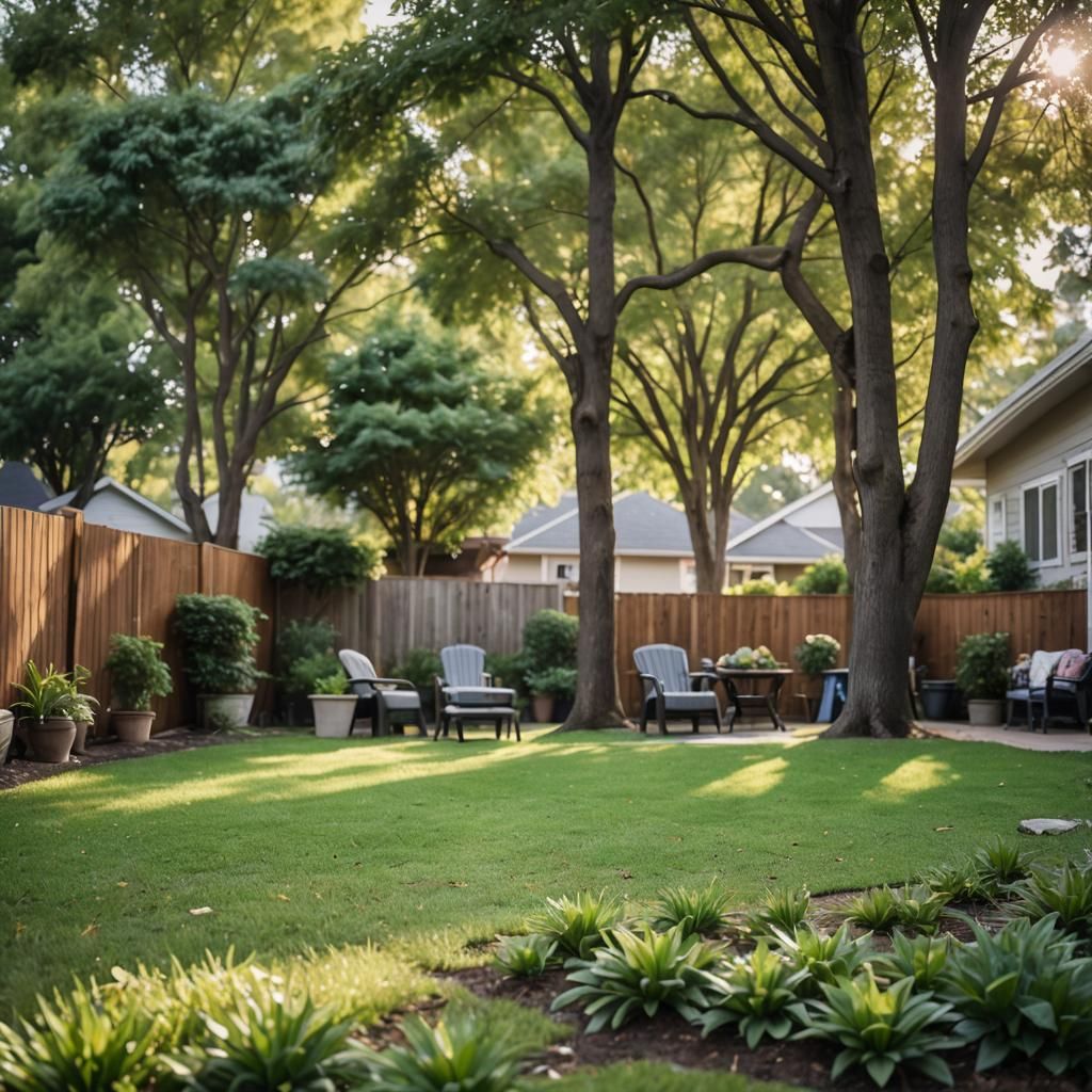 Suburban House Backyard: Professional Photography with Bokeh