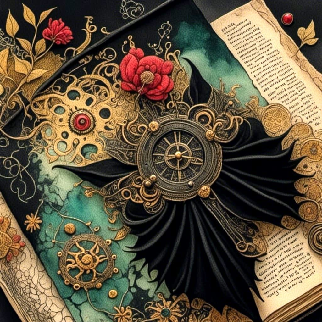 Vintage Mixed Media Collage with Alcohol Ink