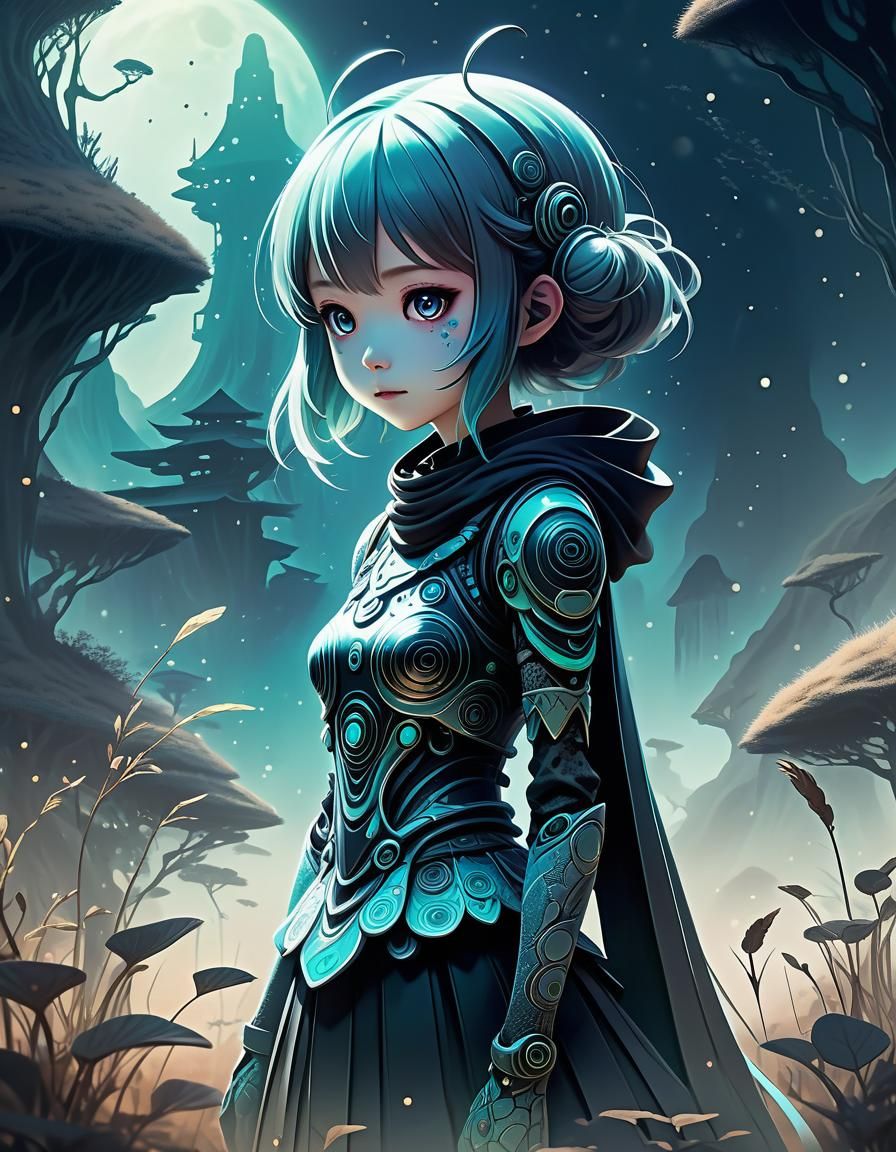 Mystical Ethereal Entity in Pen and Ink Style