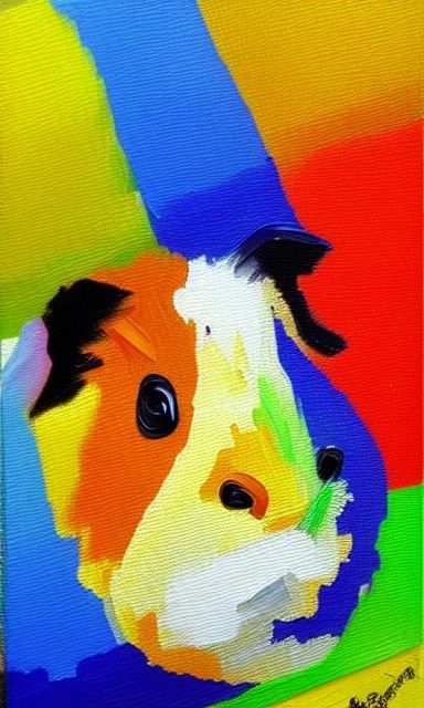 Guinea Pig in Neo-Impressionist Expressionist Style