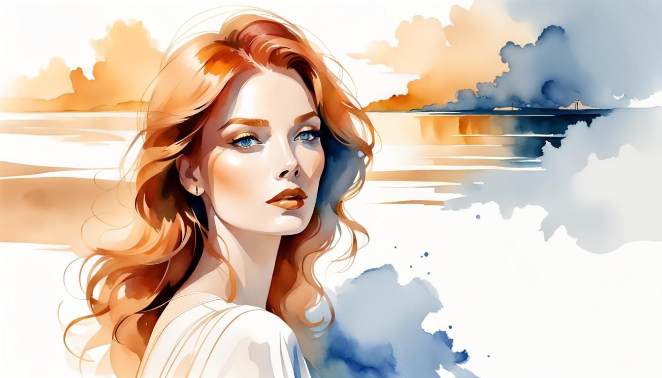 Ginger Model Silhouette in Fashion Sketch Style