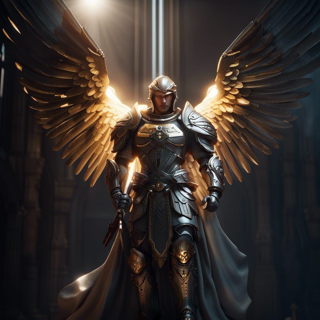 Archangel Michael in Armor: 3D Cinematic Render