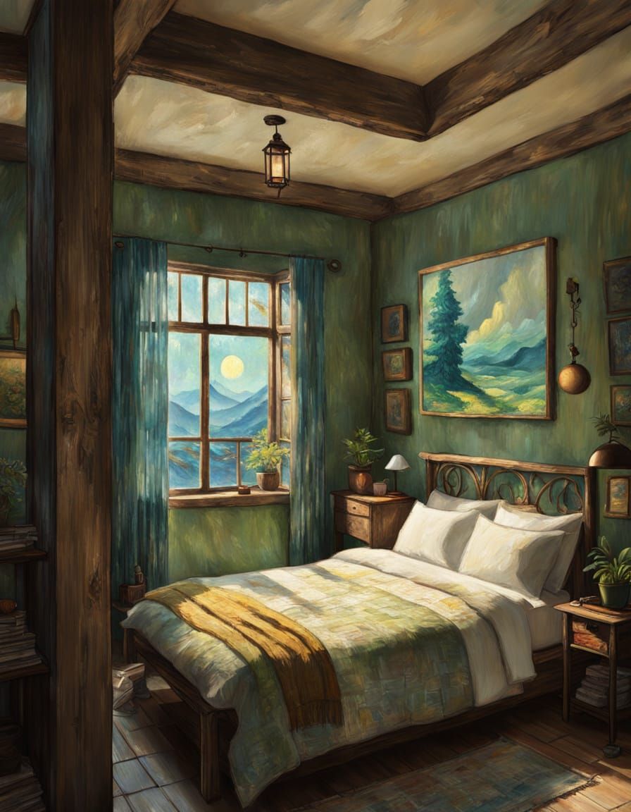 Mystical Landscape with Soft Light and Vintage Feel