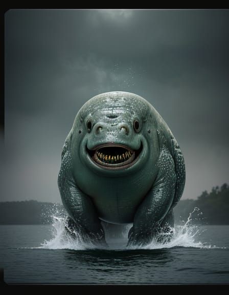 Macabre Bloop Creature Emerges from Dark Waters in Moody, Hi...