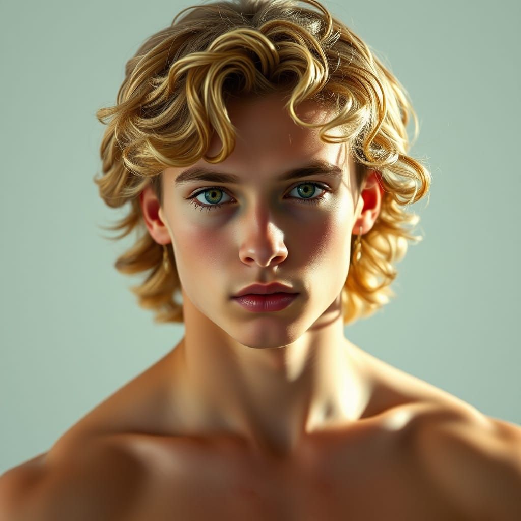 Godlike Youth in Ethereal Light