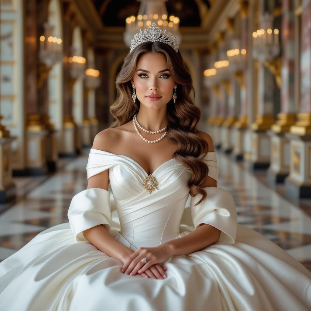 Elegant Woman in Versailles, Historical Portraiture Style