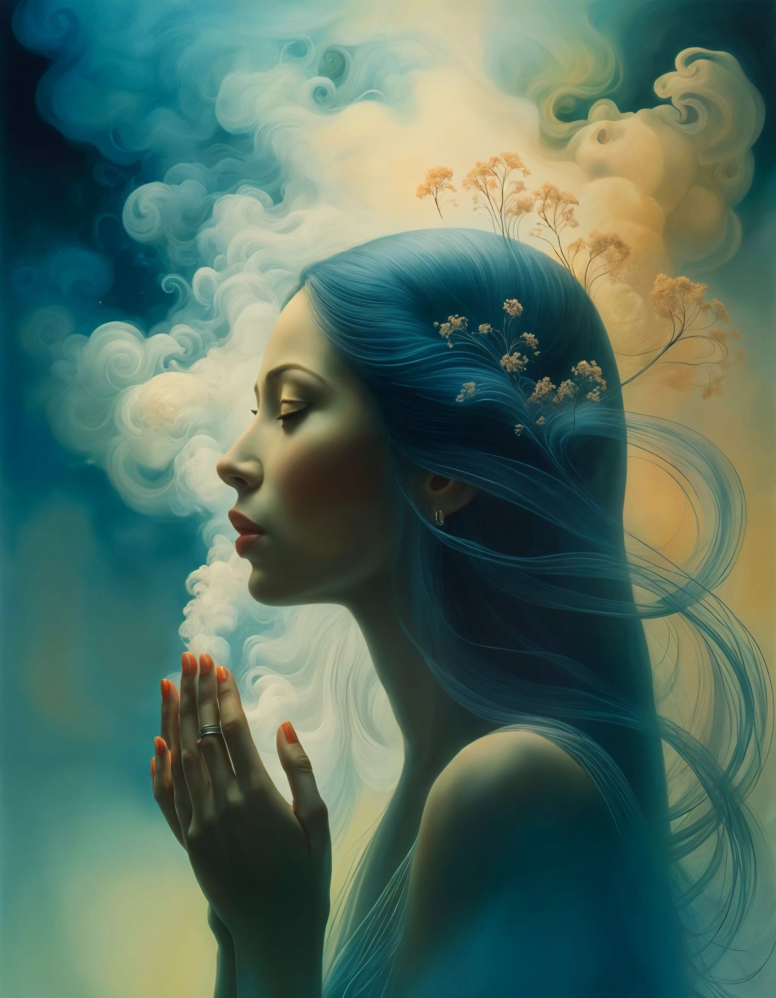 Ethereal Woman in Dreamlike Surrealism