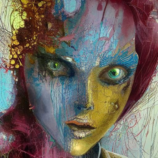 Ergo Proxy Cyborg Girl in Gothic Oil Painting