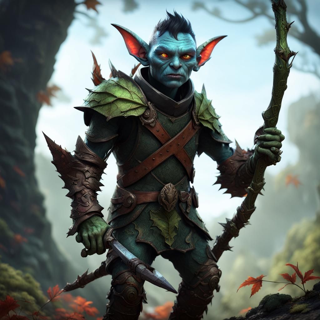 Green Goblin Ranger with Heterochromia in Detailed Matte Pai...