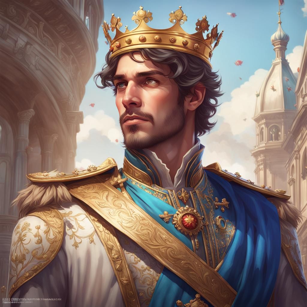 Handsome Prince Portrait in Hyperdetailed Digital Art